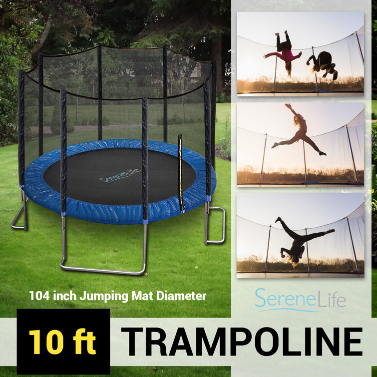 Large clearance outdoor trampoline